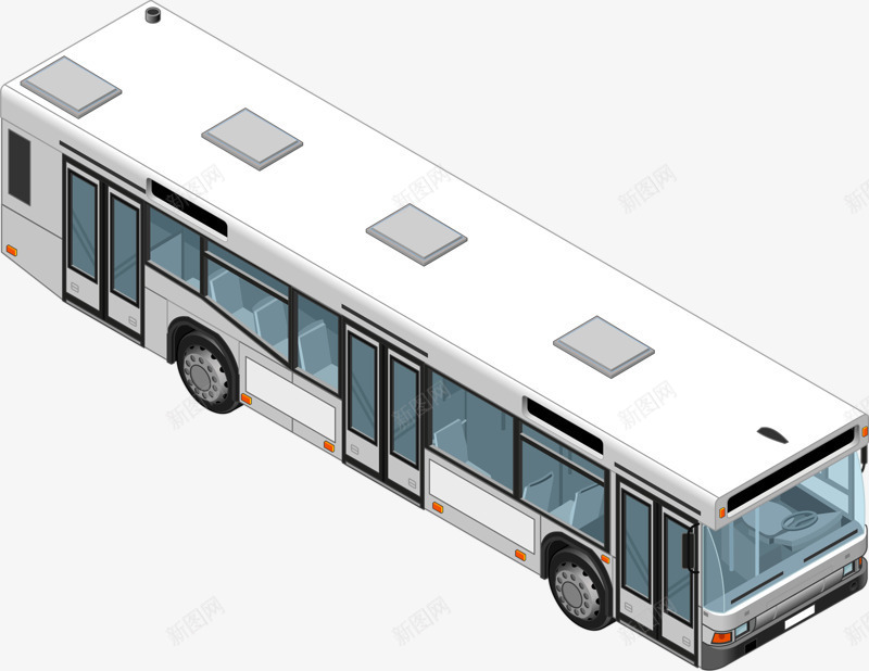 手绘公交车png免抠素材_新图网 https://ixintu.com 交通工具 公交车 大卡车 手绘