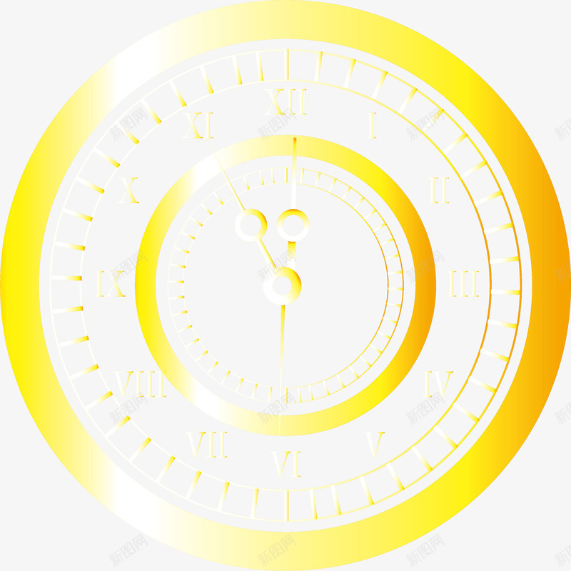金色闪耀时钟png免抠素材_新图网 https://ixintu.com 免抠PNG 时钟 时间 装饰图案 金色 闪耀