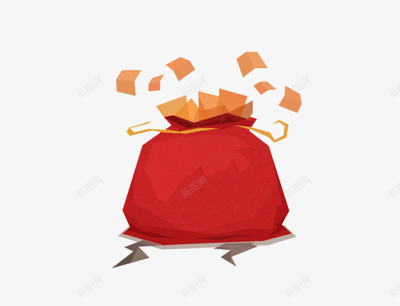 钱袋png免抠素材_新图网 https://ixintu.com 一桶金 福袋 金袋 钱袋