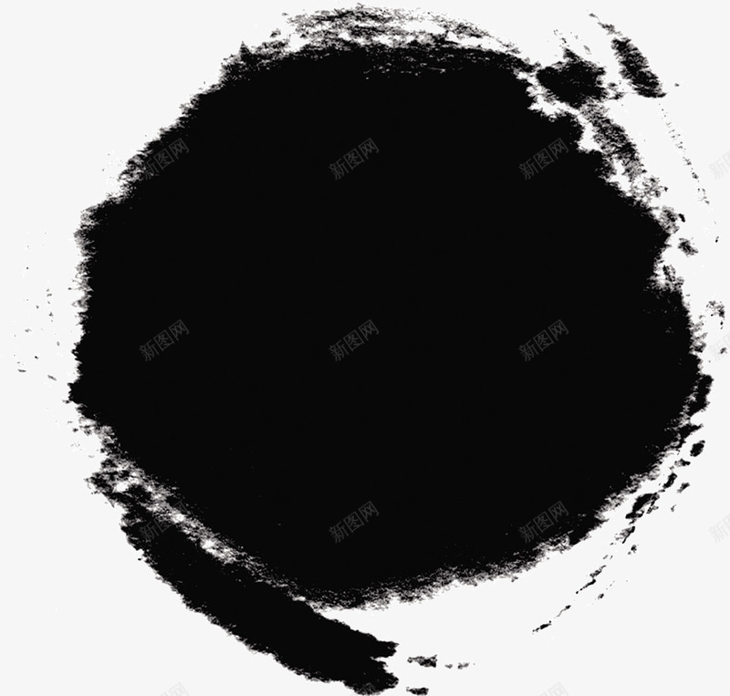 黑色水墨画png免抠素材_新图网 https://ixintu.com 圆点 水墨画 黑色