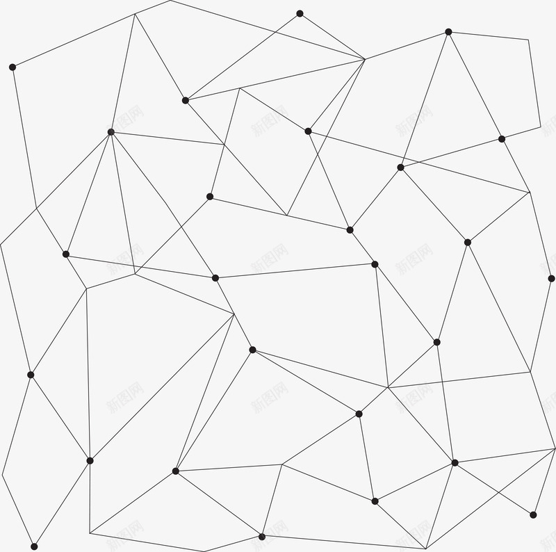 黑色网状线条科技感png免抠素材_新图网 https://ixintu.com 几何 漂浮 漂浮物 现代 科技 科技漂浮物 线条