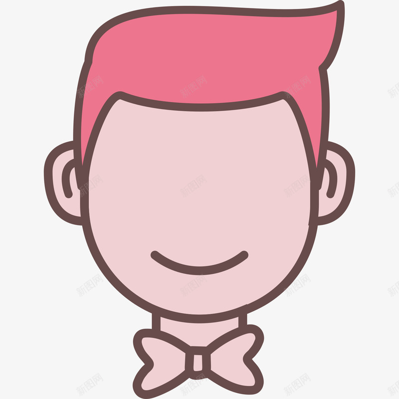 粉色手绘男士婚礼图标png_新图网 https://ixintu.com 发型 圆弧 婚礼图标 扁平化 手绘 粉色 结婚