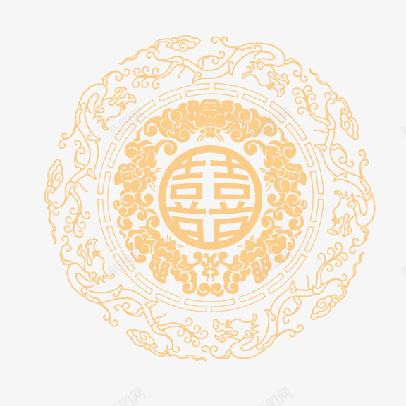 婚庆吉祥纹饰png免抠素材_新图网 https://ixintu.com 吉祥 婚庆 花纹