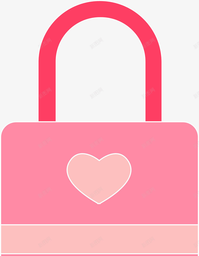 粉色情人节爱心锁png免抠素材_新图网 https://ixintu.com 婚庆 婚礼 心锁 浪漫 爱心锁 爱情 锁住爱情 锁具