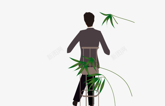 男士背影矢量图ai免抠素材_新图网 https://ixintu.com 卡通 男士背影 韩国风格 矢量图