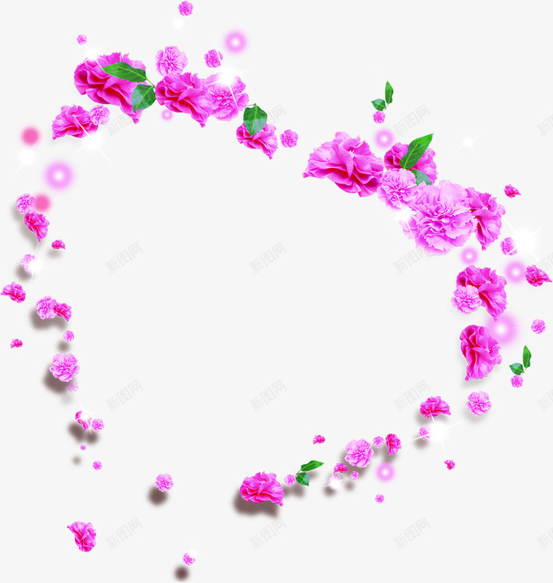 紫色心形花圈七夕png免抠素材_新图网 https://ixintu.com 七夕 心形 紫色 花圈