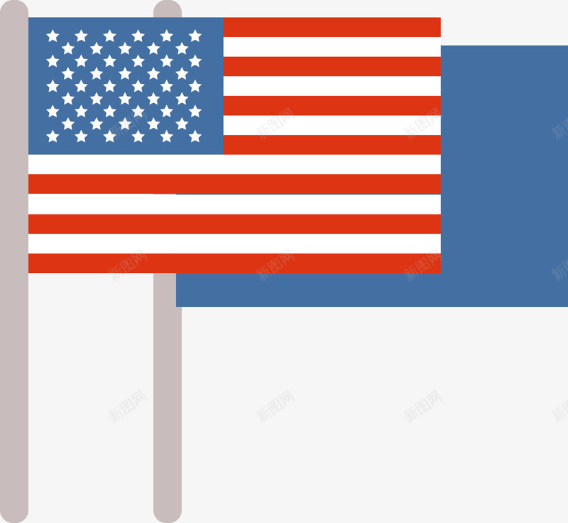 扁平化美国国旗旗帜png免抠素材_新图网 https://ixintu.com 卡通 扁平化 旗帜 矢量图案 美国国旗