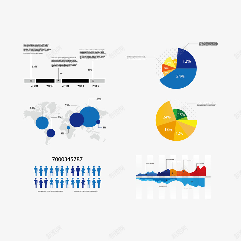 数据图和分析图矢量图ai免抠素材_新图网 https://ixintu.com 信息图 分析图 数据图 矢量图