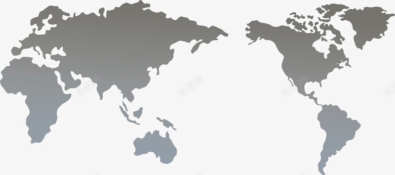 灰色地图png免抠素材_新图网 https://ixintu.com 世界地图 世界地图轮廓 底纹 灰色 矢量地图