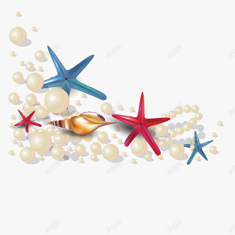 夏日海滩珍珠贝壳海星png免抠素材_新图网 https://ixintu.com 夏日 海星 海滩 珍珠 贝壳