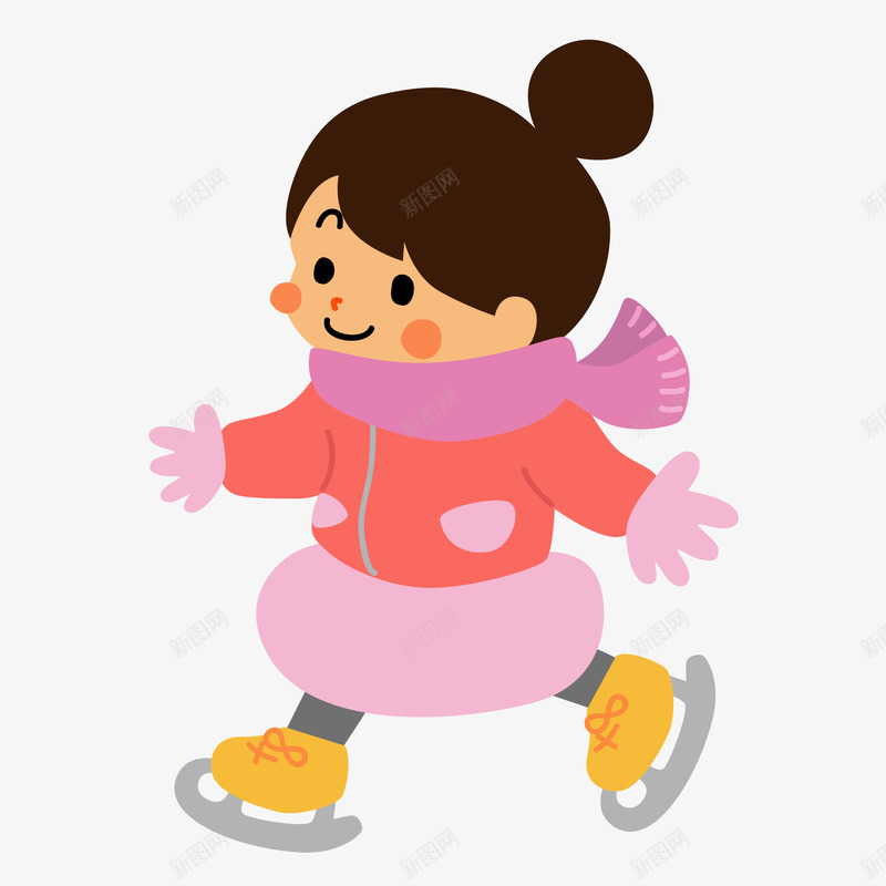 冬天可爱小朋友在溜冰图矢量图ai免抠素材_新图网 https://ixintu.com 人物 免抠图 冬天 可爱 小人 小孩子 带着帽子的小朋友 溜冰 滑雪 矢量图