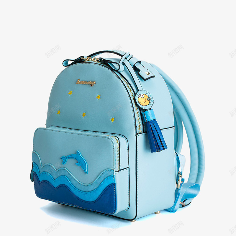 海底世界蓝色背包png免抠素材_新图网 https://ixintu.com 产品实物 双肩包 女包 海底世界 背包