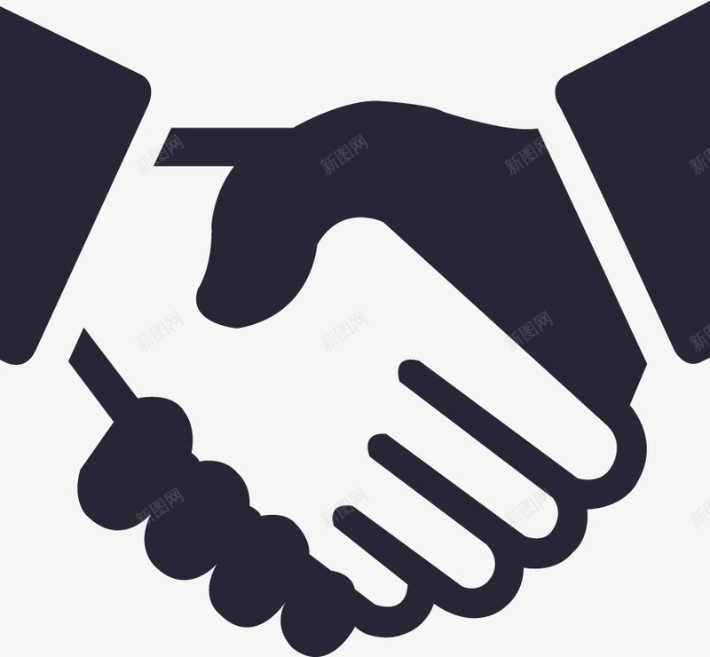 手绘黑色握手图标png_新图网 https://ixintu.com 互利 图标 握手 黑色
