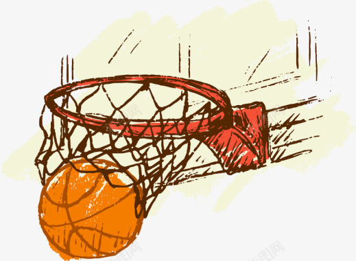手绘涂鸦篮球框图标图标