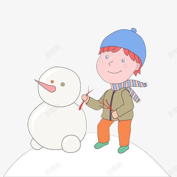 堆雪人的戴围巾帽子的男孩png免抠素材_新图网 https://ixintu.com 严冬 严寒 冬天 冬天的人 冬季 冷 卡通人 寒冬 寒冬腊月 寒冷 雪人 雪地