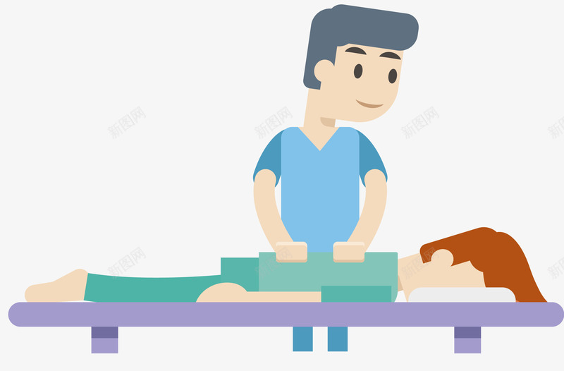 按摩卡通男士理疗矢量图eps免抠素材_新图网 https://ixintu.com 医疗理疗 卡通 按摩 按摩理疗 理疗治疗 男士理疗 矢量理疗 矢量图