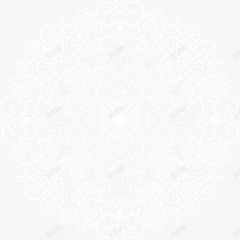 唯美花朵底纹背景png免抠素材_新图网 https://ixintu.com 中国风 免抠PNG 古代纹饰 圆形花纹 复古 白色 纹蝴蝶 蝴蝶花纹 鲜花