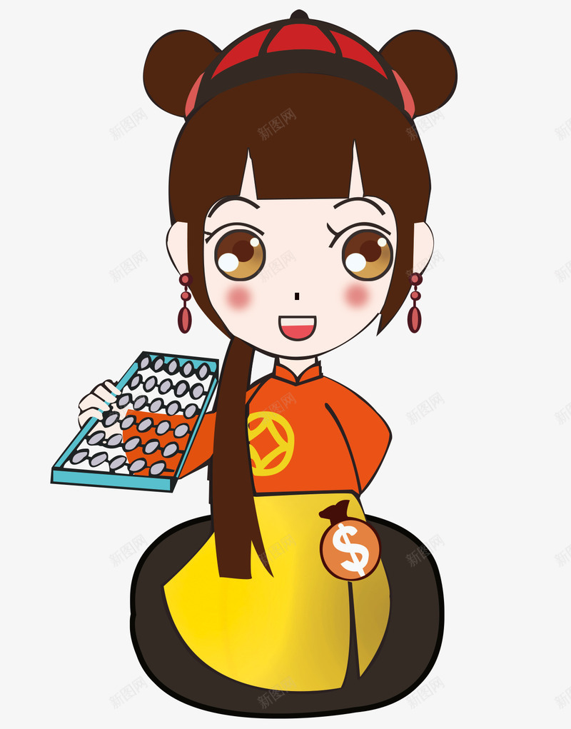 可爱卡通管家小女孩png免抠素材_新图网 https://ixintu.com 卡通 可爱 女孩 管家