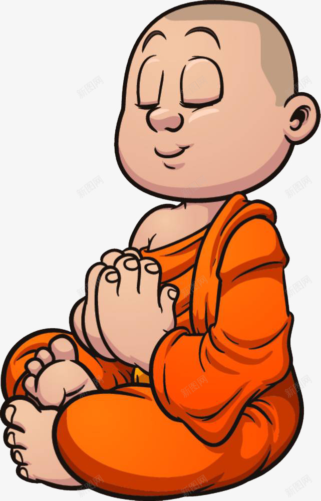 卡通插图僧人念经png免抠素材_新图网 https://ixintu.com 佛教 信徒 僧人 僧人念经 僧侣 卡通 双手合十 古代 和尚