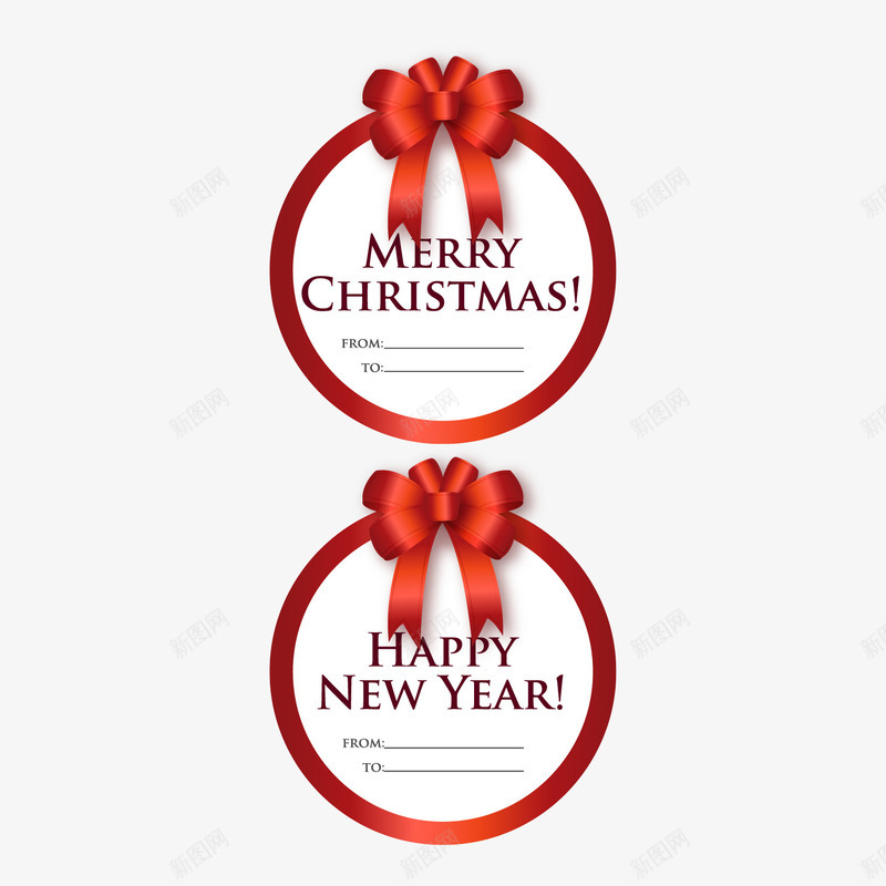 新年圣诞的标签矢量图ai免抠素材_新图网 https://ixintu.com 元旦 圣诞 新年 标签 节日 矢量图