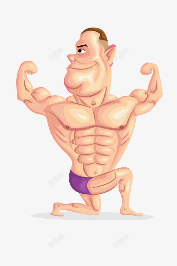 卡通健身人物png免抠素材_新图网 https://ixintu.com png免费素材 健身大叔 健身达人 卡通健身 肌肉