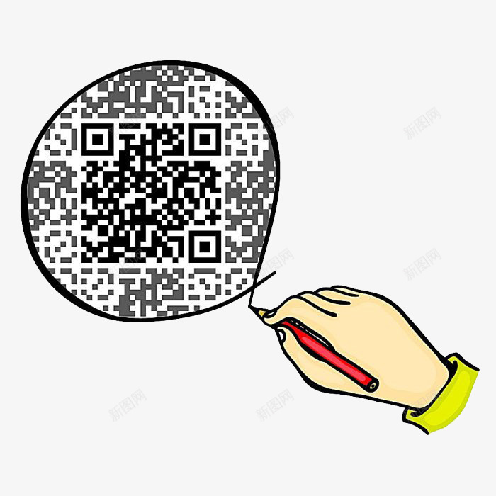 二维码边框创意png免抠素材_新图网 https://ixintu.com 二维码 设计 边框 铅笔手绘
