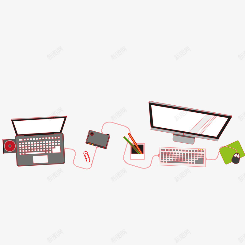 两台电脑的数据传输png免抠素材_新图网 https://ixintu.com 传输数据 光盘 工作 文件 电脑 硬盘