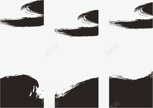 竖幅水墨效果矢量图eps免抠素材_新图网 https://ixintu.com 中国风 宣传 水墨 竖条幅 矢量图