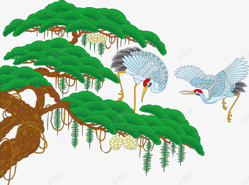 中国风精致画png免抠素材_新图网 https://ixintu.com 中国工笔画 中国风 客厅装饰 工笔画 电视墙 美观 艺术风