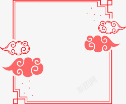 中国风红色边框装饰矢量图素材