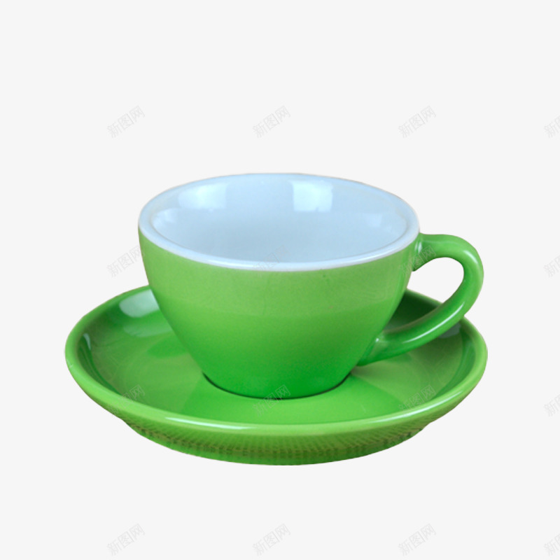 绿色杯碟咖啡杯png免抠素材_新图网 https://ixintu.com 咖啡杯 杯子 瓷器 碟子 餐具