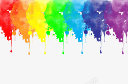 彩色水彩手绘水彩彩虹色高清图片
