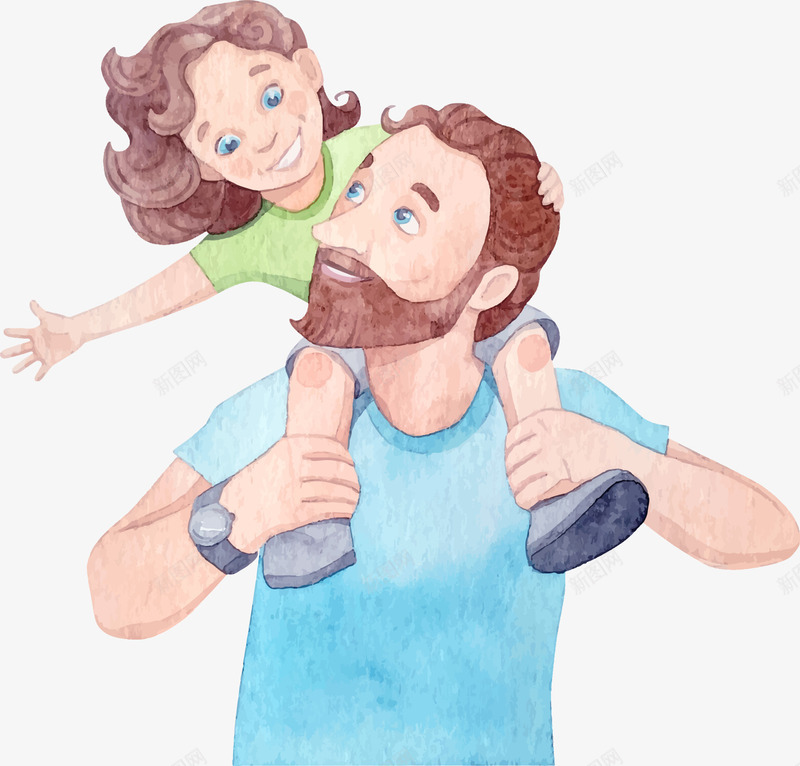 水彩装饰插图父亲节亲子插画png免抠素材_新图网 https://ixintu.com 亲子插画 人物插图 手绘 水彩 温馨的画面 父亲节 装饰插图