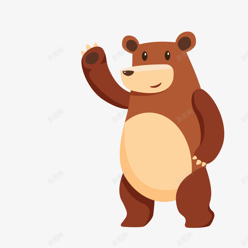 咖啡色卡通举手的熊矢量图ai免抠素材_新图网 https://ixintu.com 举手的熊 卡通 卡通动物 咖啡色 熊 矢量图 高举手臂 黑色