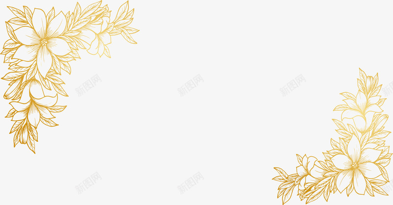 渐变金色花纹矢量图ai免抠素材_新图网 https://ixintu.com 手绘花纹 浮雕花 矢量png 矢量图 金箔纸 金箔纸底纹 金色花纹 镂空花纹