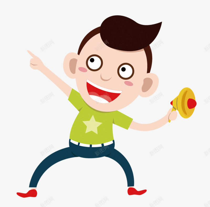 卡通拿着喇叭男士装饰图案png免抠素材_新图网 https://ixintu.com 免抠PNG 卡通 拿着喇叭 男士 装饰图案