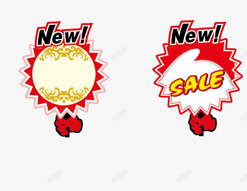 新品牌矢量图eps免抠素材_新图网 https://ixintu.com 促销牌 新品 热销牌 特价牌 矢量元素 矢量图