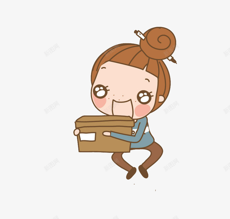 受到包裹的卡通女孩png免抠素材_新图网 https://ixintu.com 包裹 卡通 女孩 开心