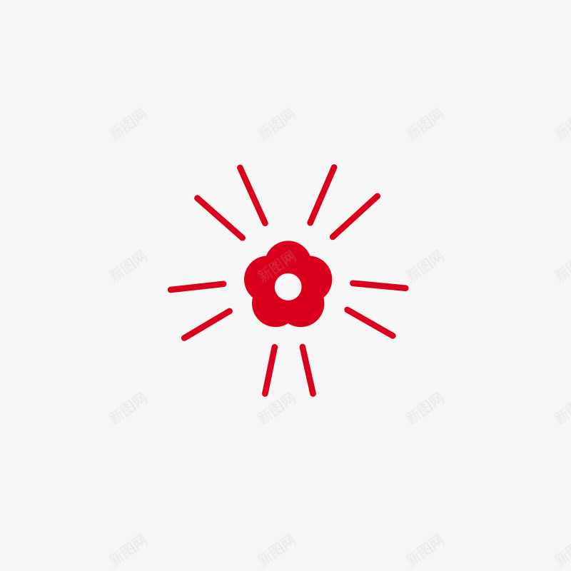 红色花朵放射造型图标png_新图网 https://ixintu.com 放射 红色 花朵 造型