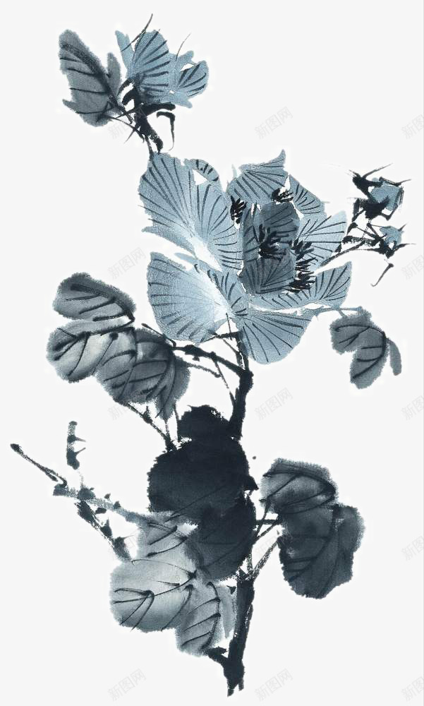 泼墨装饰画png免抠素材_新图网 https://ixintu.com 中国画 写意花草 国画小品 国粹 宣纸画 手绘花卉 泼墨装饰画 美术插图 艺术作品 装饰花草