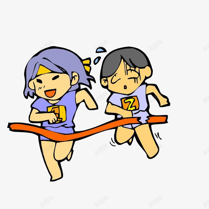 比赛最后冲刺追赶的人png免抠素材_新图网 https://ixintu.com 开心的第一名 无奈的第二名 比赛冲刺 追赶的人