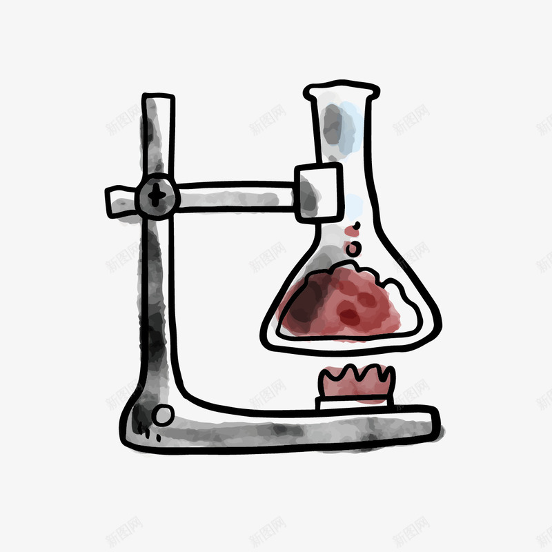 生物科研支架烧杯手绘矢量图ai免抠素材_新图网 https://ixintu.com 卡通手绘 提炼 烧杯 燃烧 生物科研 酒精灯 矢量图