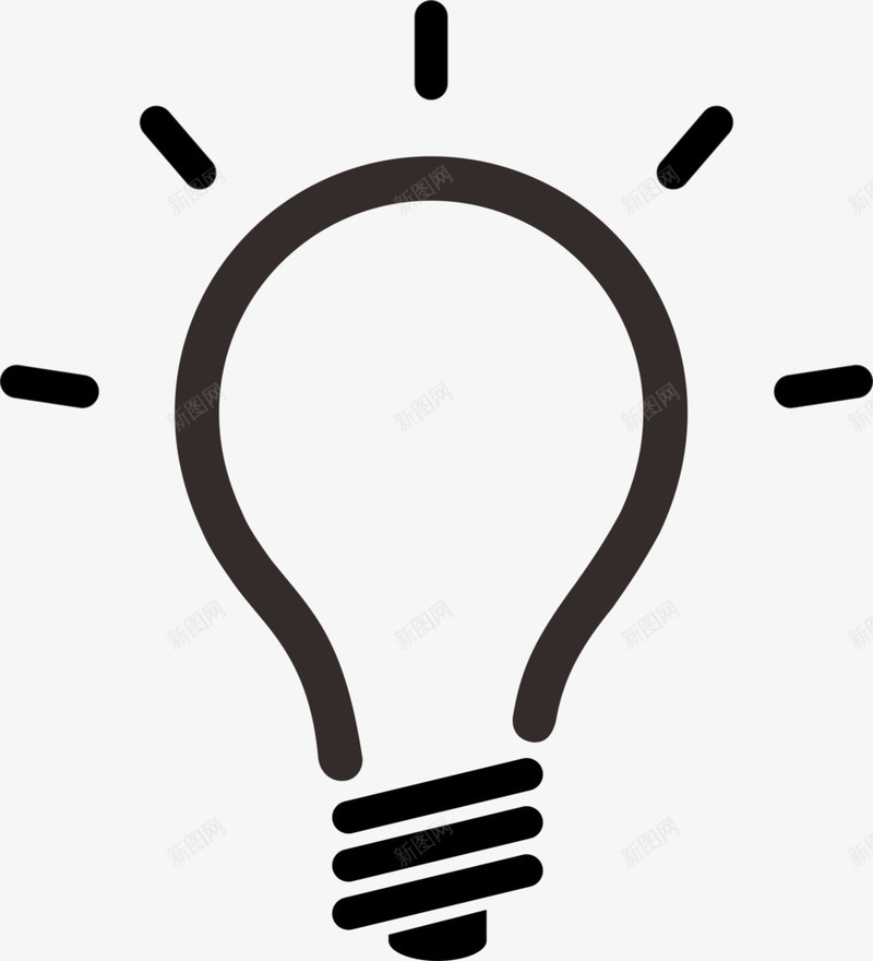 墨迹发光的灯泡png免抠素材_新图网 https://ixintu.com 发光 墨迹 灯泡