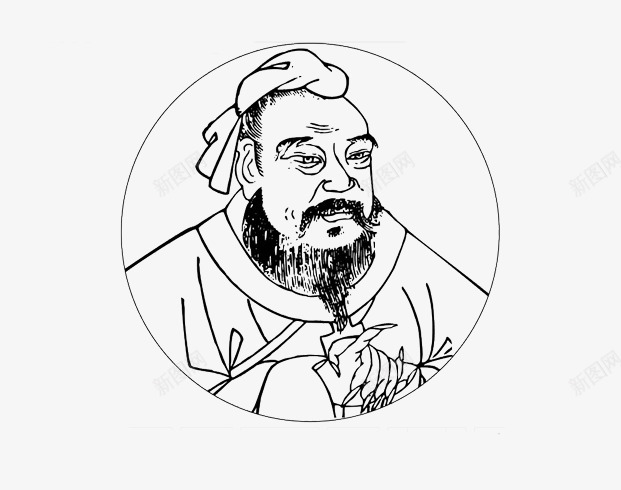 儒家学派png免抠素材_新图网 https://ixintu.com 孔子 孔子头像 尊贤 敬老尊贤 温文儒雅 饱读诗书