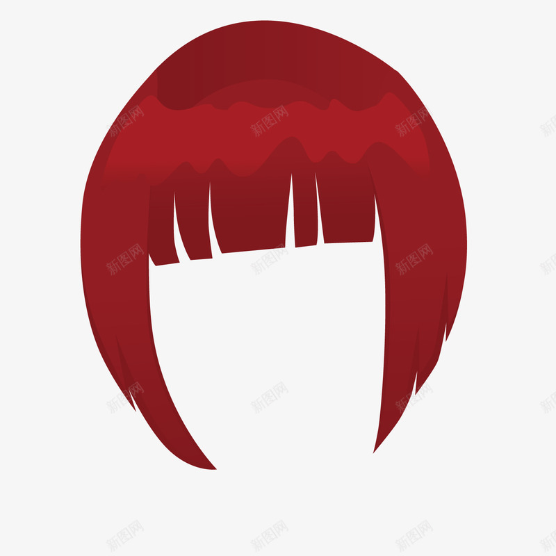 棕红色短款假发矢量图ai免抠素材_新图网 https://ixintu.com 卡通 发套 女假发 棕红色 矢量图