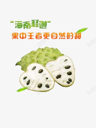 海南释迦果png免抠素材_新图网 https://ixintu.com 热带水果 稀有水果 绿色果皮 试驾过销售海报设计 释迦
