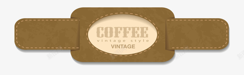 浅咖色皮质标签png免抠素材_新图网 https://ixintu.com COFFEE 产品标签 优质 免抠PNG 咖啡标签 皮带标签 缝线 艺术字 英文 高档
