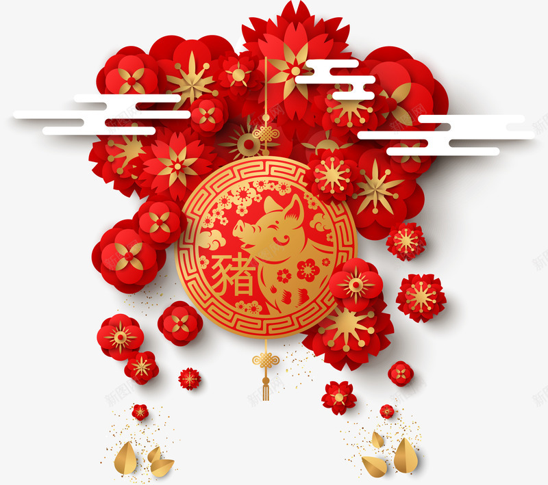 中国风花纹猪年装饰图案矢量图ai免抠素材_新图网 https://ixintu.com 中国风花纹 中式春节纹理边框 中式花纹边框 立体花纹 立体花纹剪纸 花纹剪纸 花纹剪纸背景 矢量图