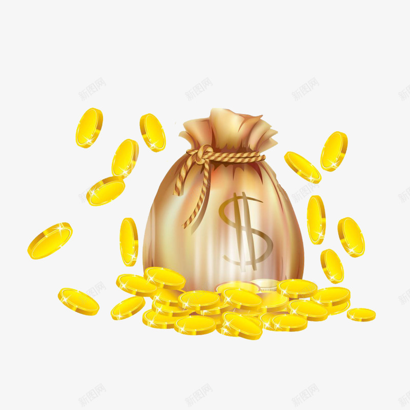 金币金钱png免抠素材_新图网 https://ixintu.com 卡通 富贵 小额货款 支付货款 汽车货款 货款
