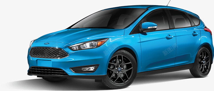 蓝色ford轿车png免抠素材_新图网 https://ixintu.com 交通工具 产品实物 代步 福特汽车 蓝色车身 黑色车轮
